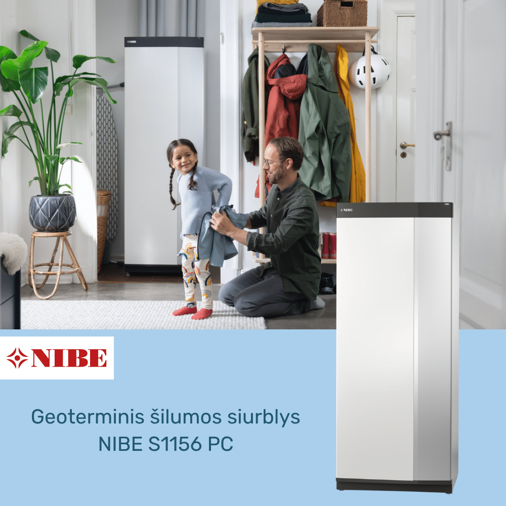 Geoterminis šilumos siurblys NIBE S1156 PC su pasyviu vėsinimu